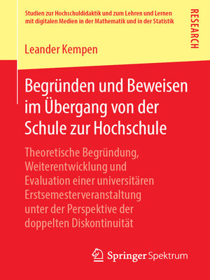 cover image of Begründen und Beweisen im Übergang von der Schule zur Hochschule